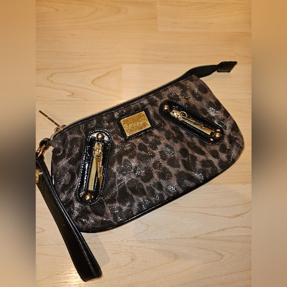 Betsey Johnson leopard clutch